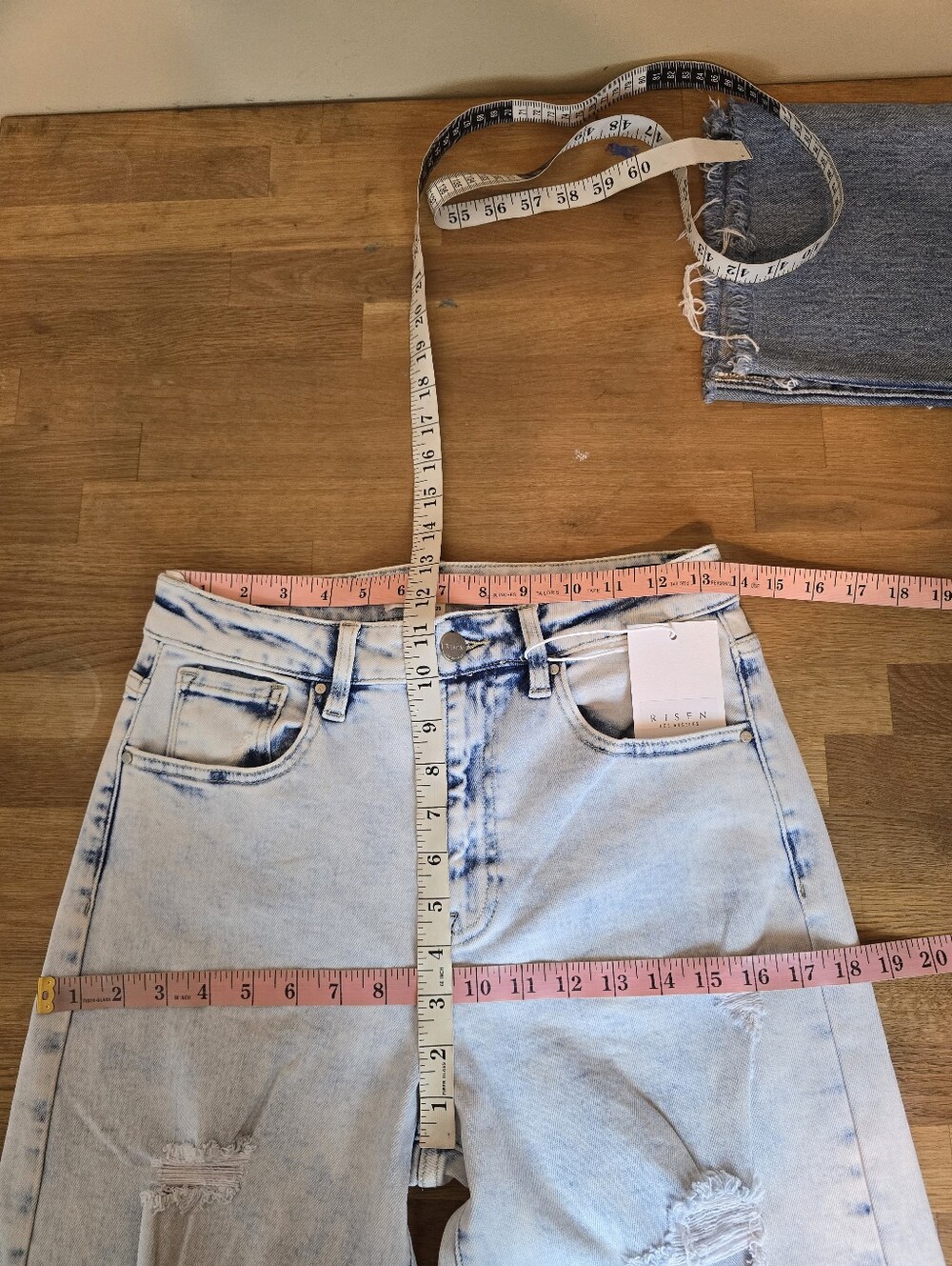 LAST PAIR! Risen Georgia Light Wash Wide Leg Long Tall Jeans 7/28 NWT - Picture 11 of 14